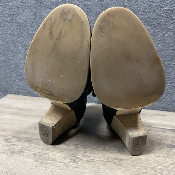 PAUL GREEN Black Bonzai Perforated Leather Ankle Booties Heel Size 6 US 36-37 EU - Picture 8 of 10